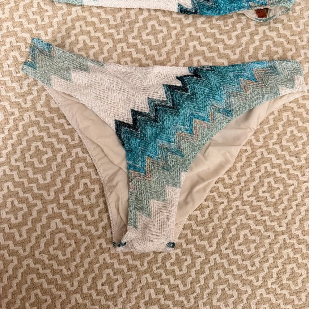 Missoni monospalla One-Shoulder Blue and White Swim Set - Picture 5 of 6